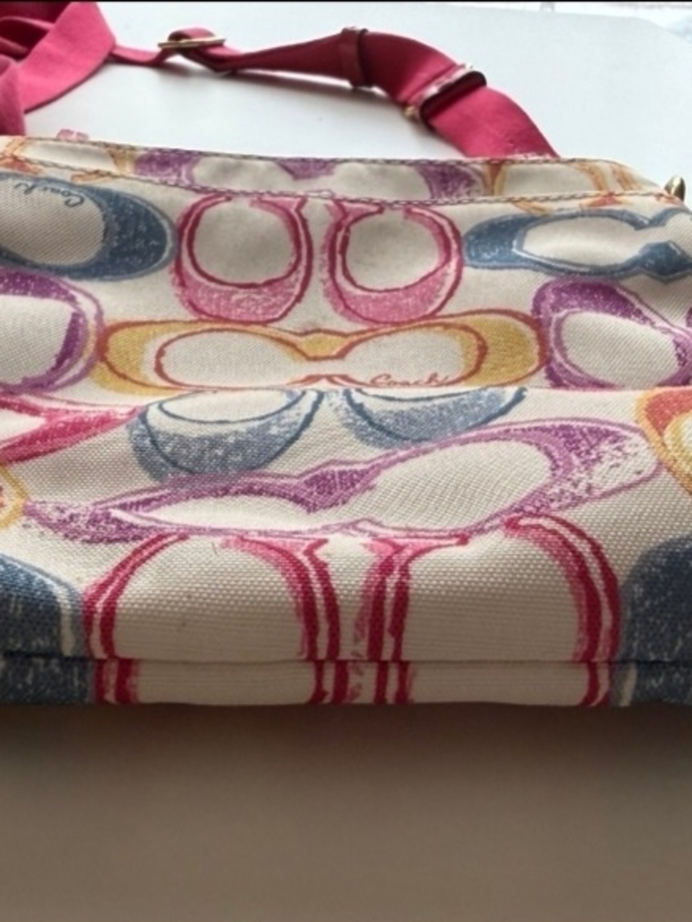 Coach Multicolor Signature Scribble Crossbody Purse Like New - Picture 13 of 15